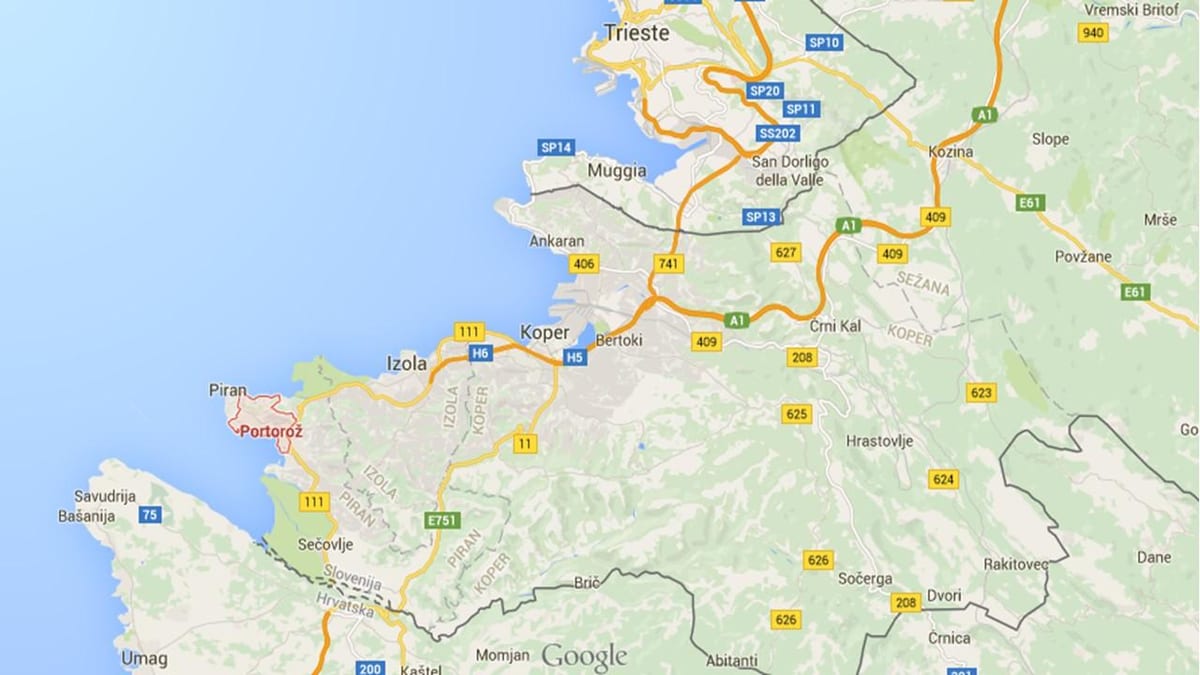 mapa portorož Slovinsko