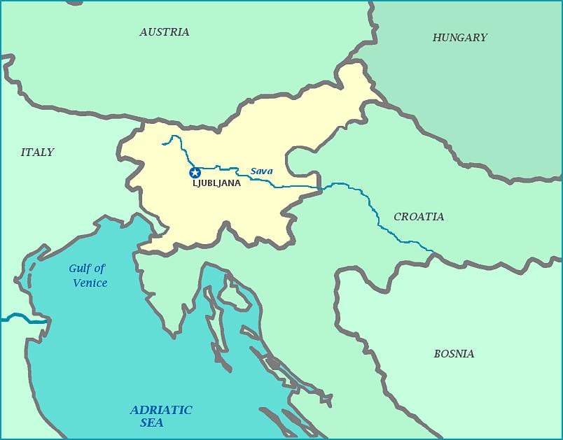 Mapa Slovinského pobřeží