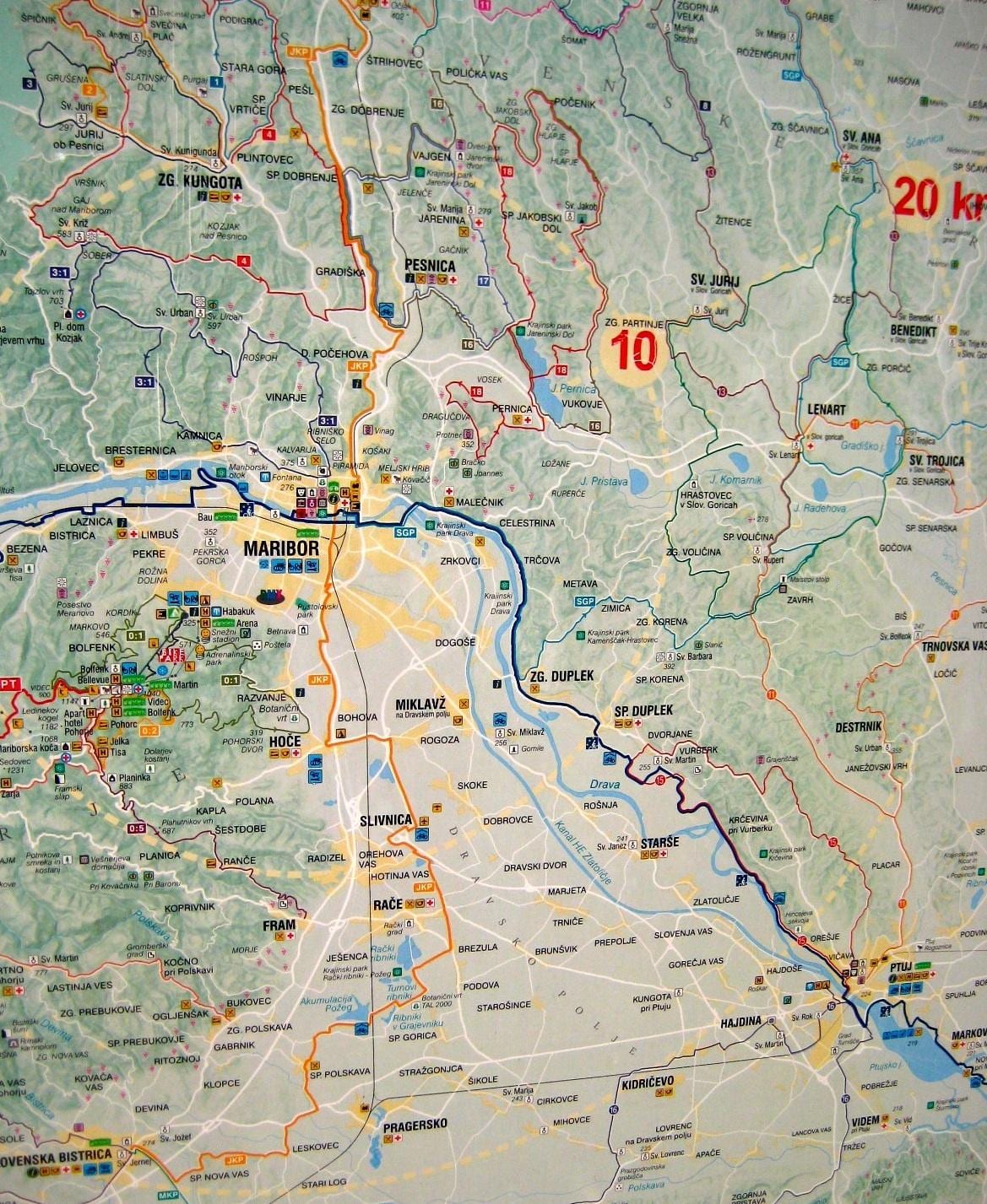 Mapa Slovinska na kole