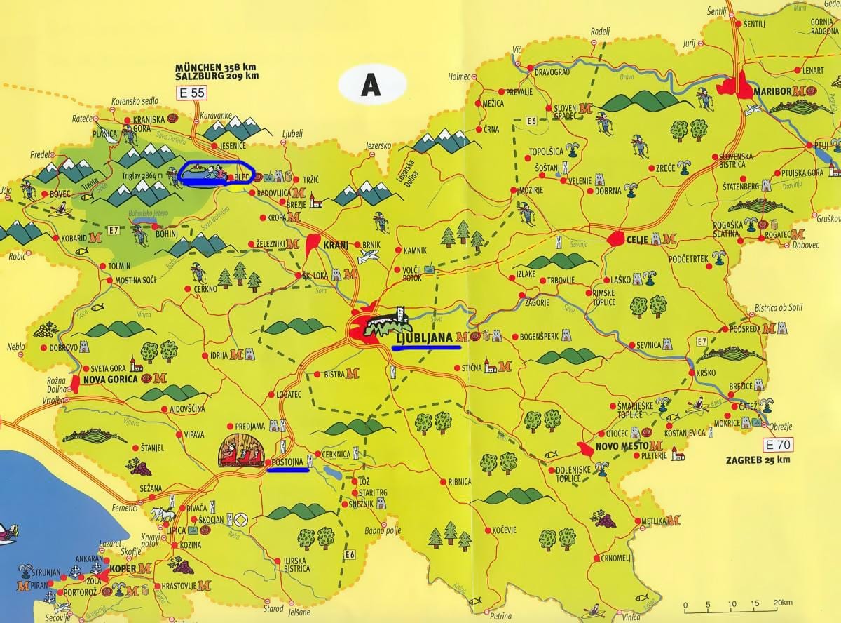 Mapa Slovinska okružní