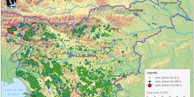 Mapa jeskyně ve Slovinsku