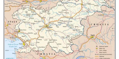 Mapa Slovinska měst