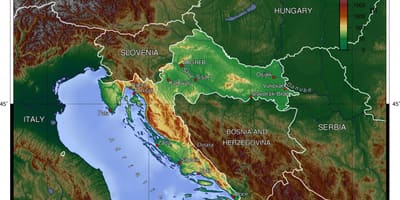Mapa Slovinska topografické